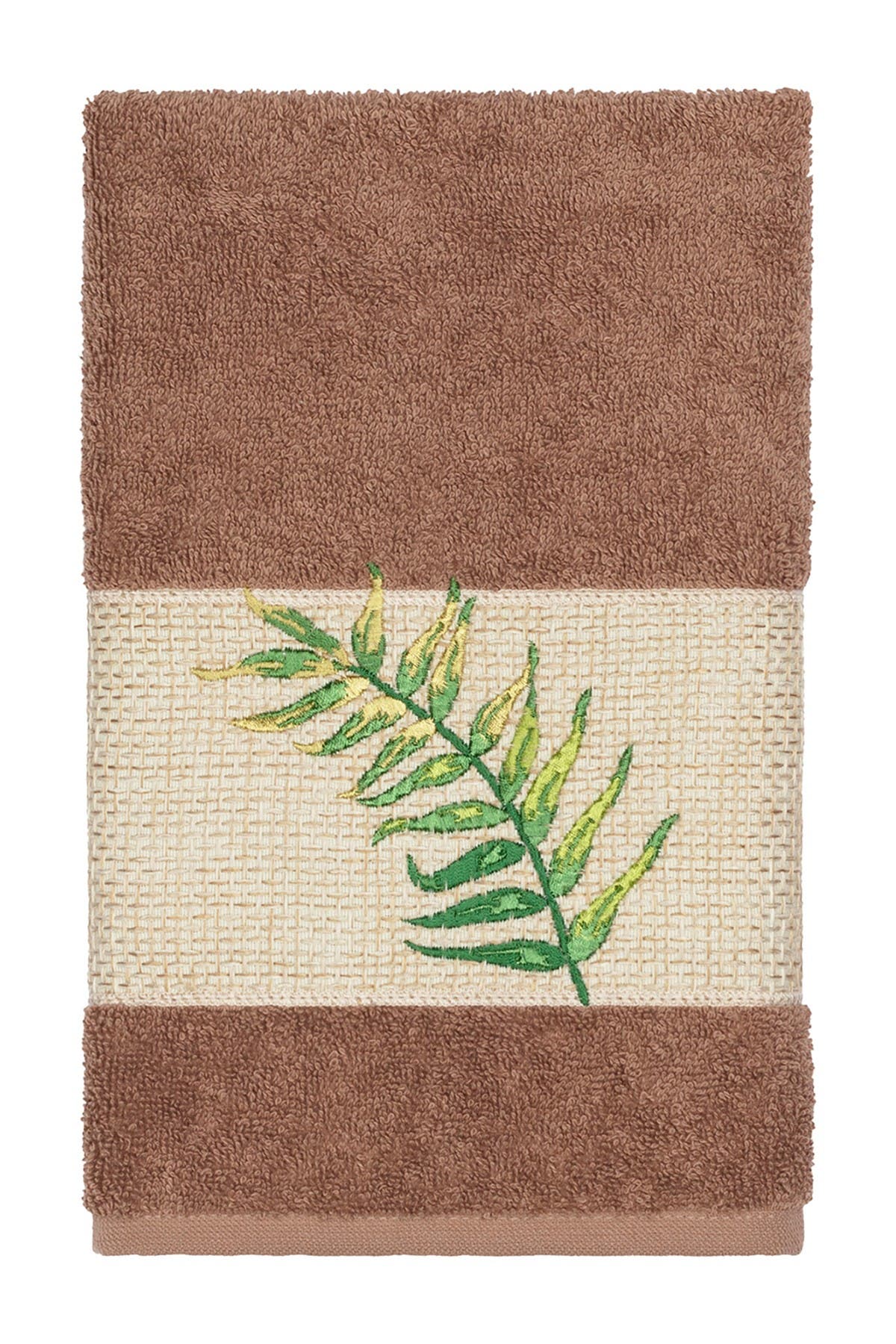 Linum Home Textiles Zoe Embellished Hand Towel - Latte