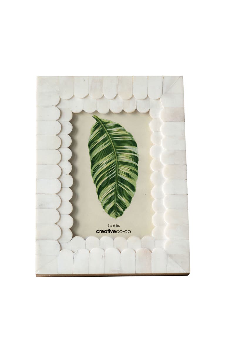 Scalloped Photo Frame, Main, color, White