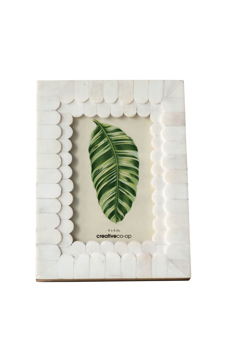 Storied Home Scalloped Photo Frame, Main, color, White
