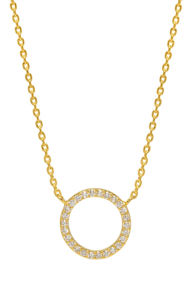 Large Pavé Crystal Circle Pendant Necklace, Main, color, GOLD