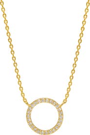 Estella Bartlett Large Pavé Crystal Circle Pendant Necklace
