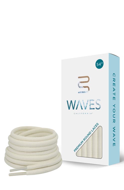 Waves California 54-inch Premium Round Shoelaces In White