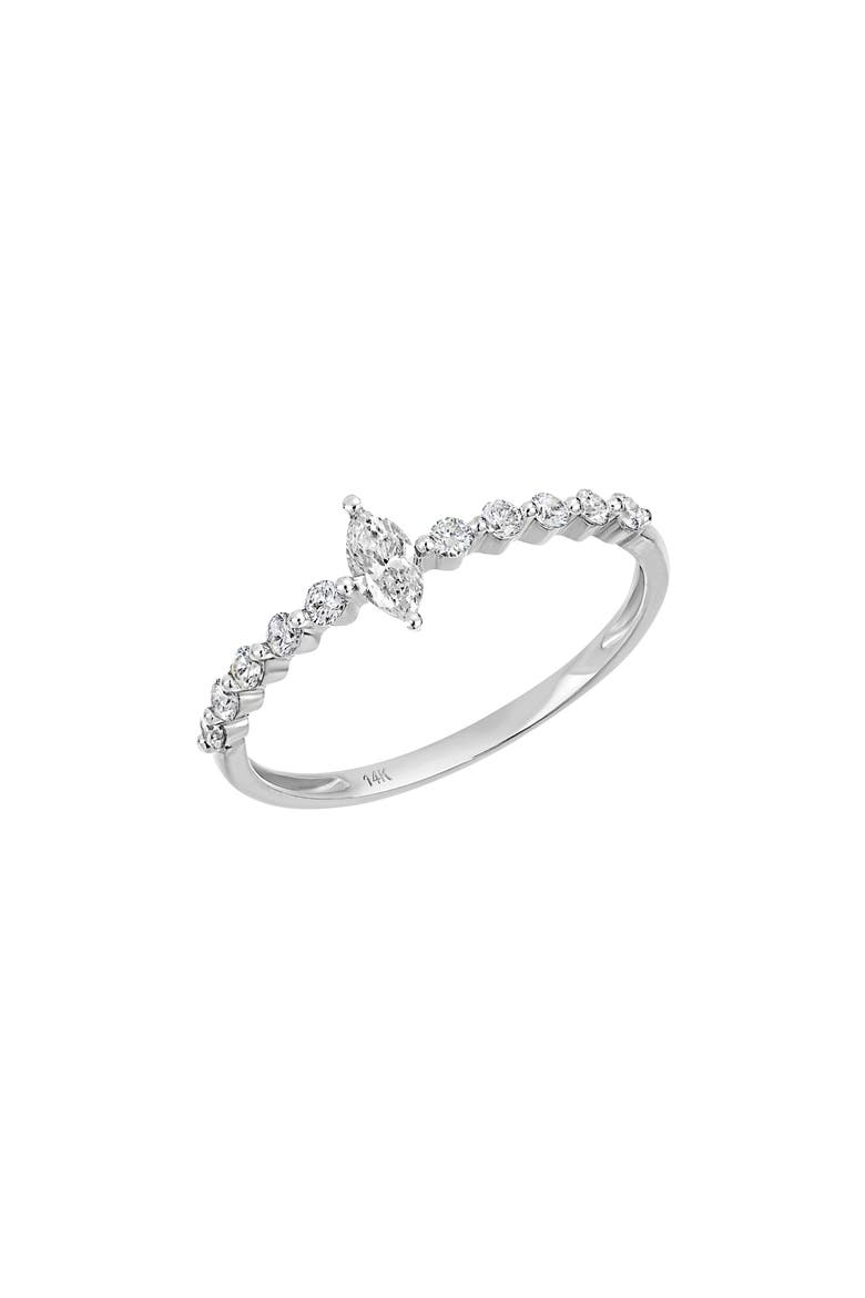 Marquise Center Diamond Ring - 0.33ct. (Nordstrom Exclusive), Main, color, 14K WHITE GOLD