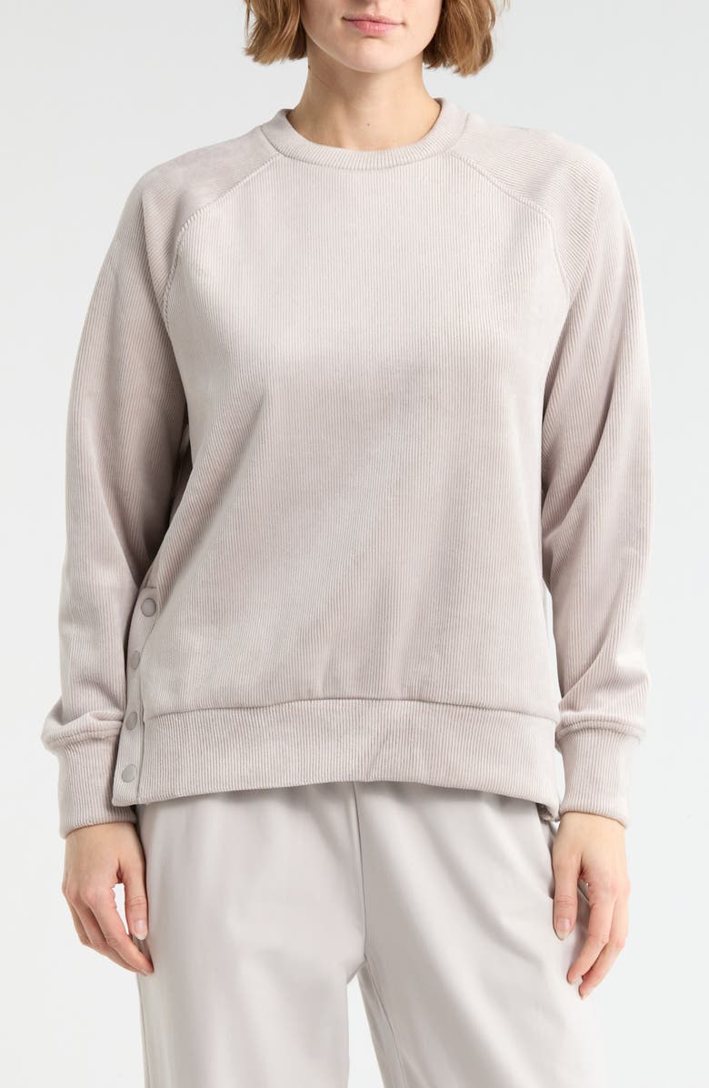 YOGALICIOUS Sophie Dreamy Ribbed Velour Sweatshirt, Main, color, Shadow Rock