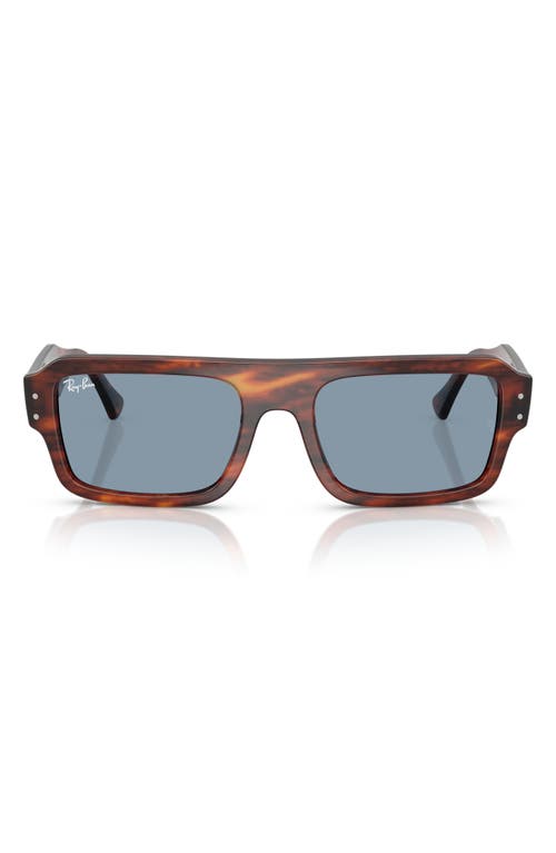 Ray Ban Ray-ban 56mm Rectangular Sunglasses In Striped Havana