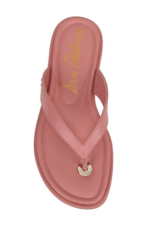 Sam Edelman Remi Leather Flip Flop Pink Lily Leather In Pink Lily