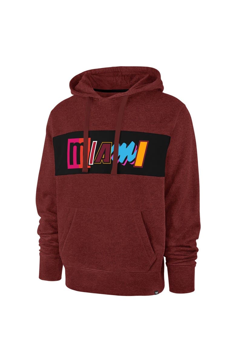 '47 Men's '47 Red Miami Heat 2021/22 City Edition Wordmark Chest Pass Pullover Hoodie, Alternate, color, 