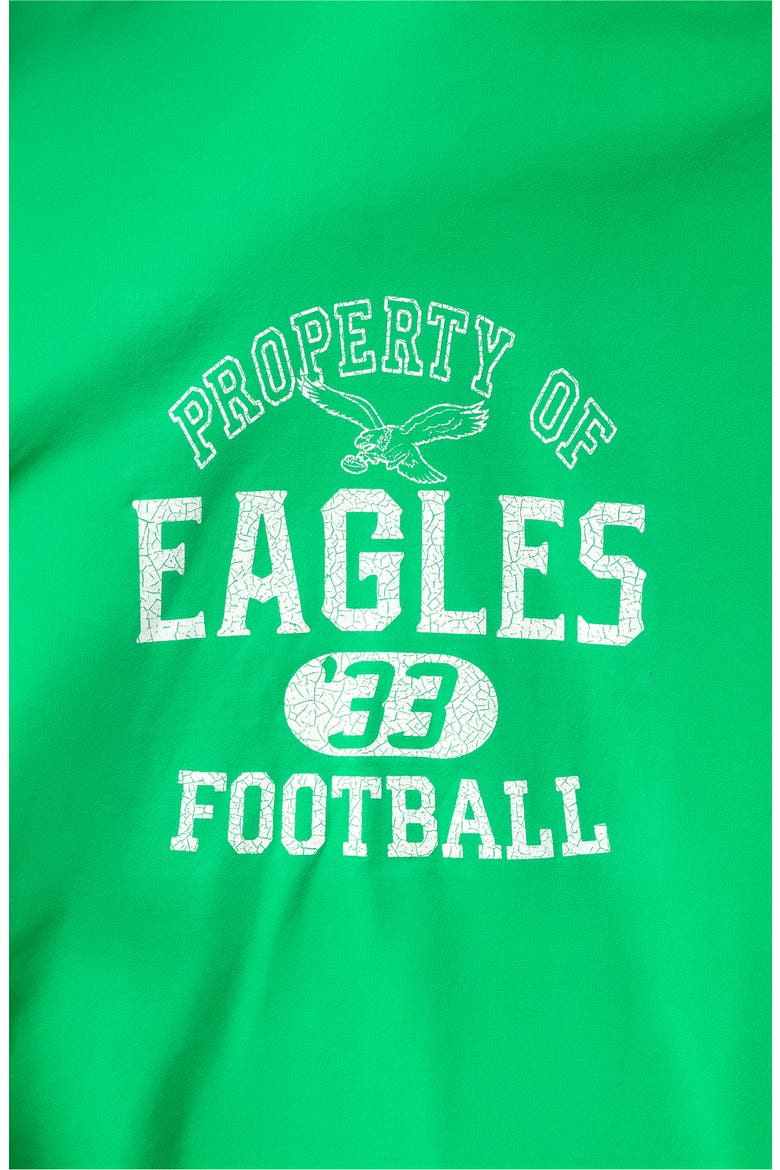 Philadelphia Eagles Property of Flea Market Crewneck Sweatshirt, Alternate, color, IRISH GREEN