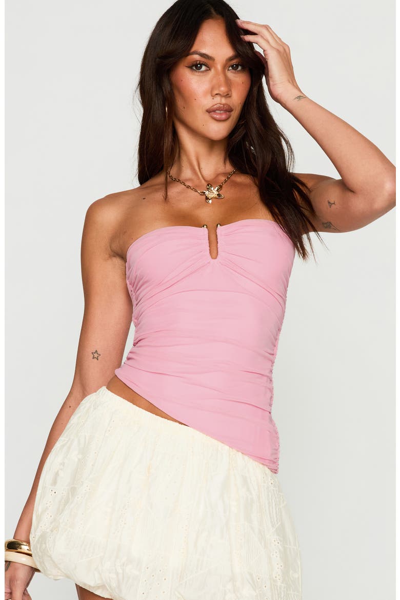 Reminisce Strapless Mesh Top, Alternate, color, PINK