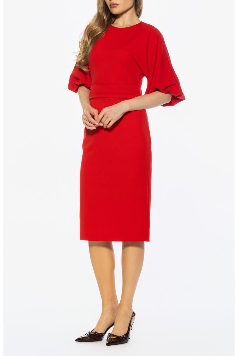 Auden Sheath Midi Dress, Alternate, color, RED
