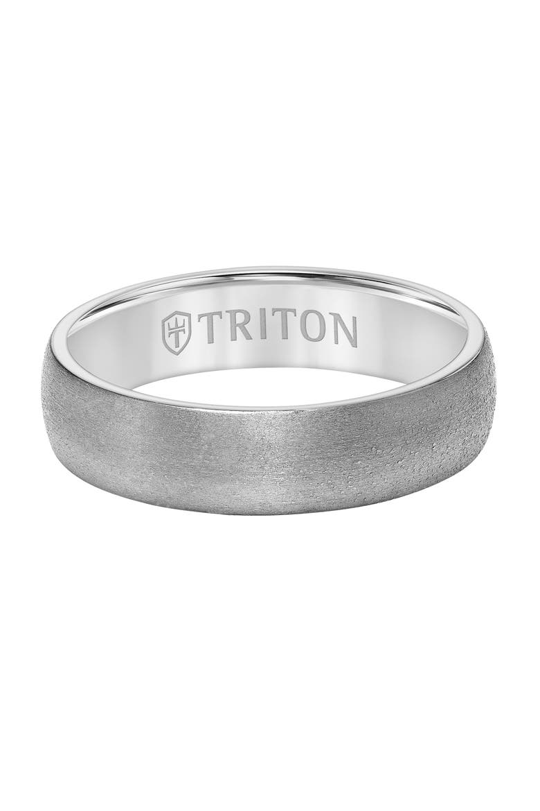 6MM Tantalum Ring with Brush Finish and Dome Edge, Alternate, color, Metallic Silver