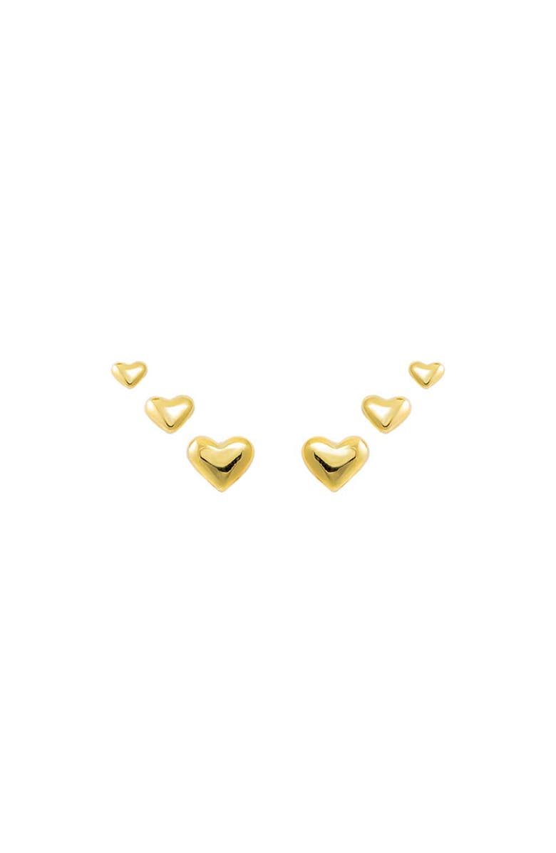 BY ADINA EDEN Graduated Solid Heart Stud Earring Combo Set, Main, color,
