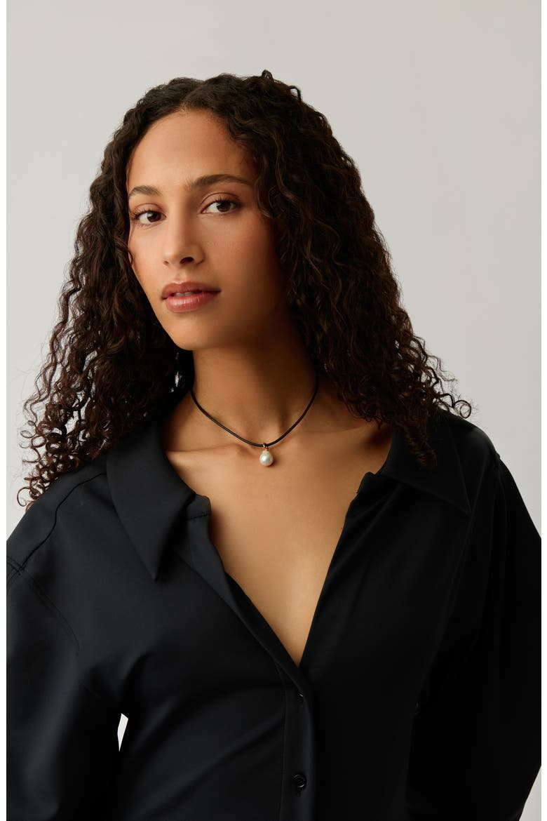 Cord with Cultured Pearl Necklace, Alternate, color, GOLD