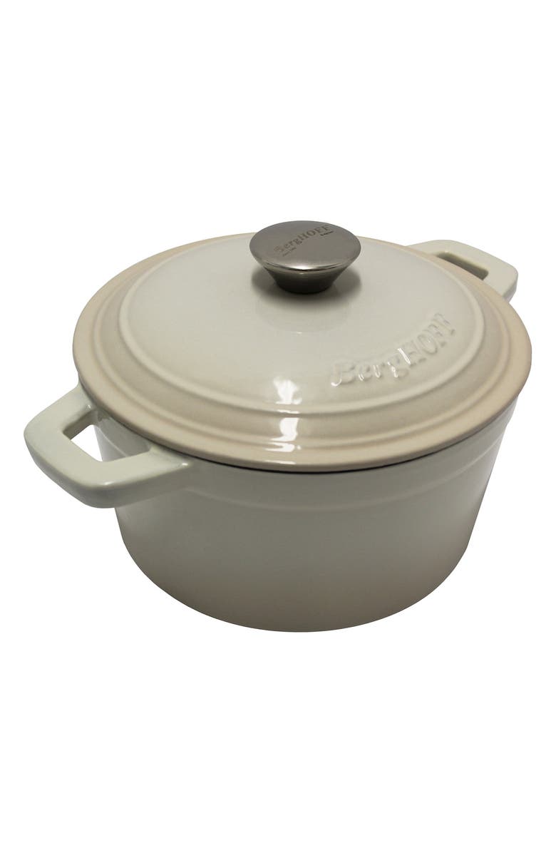 BergHOFF International 3-Quart Cast Iron Covered Dutch Oven, Alternate, color, Cream