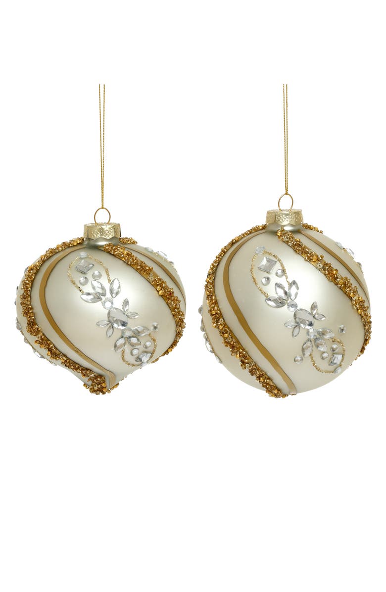 Mark Roberts Elegant Fancy Strip Ornament, Set of 12, Main, color, Cream