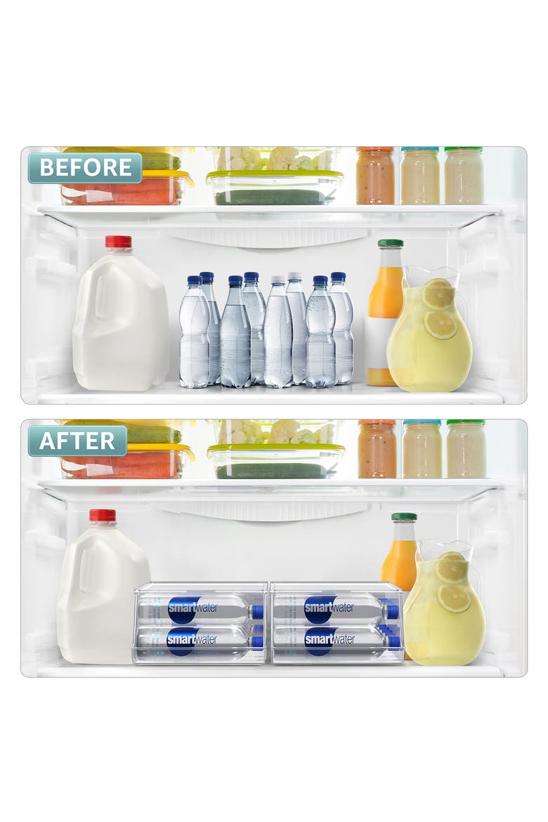 Set of 2 Water Bottle Organizers, Alternate, color, CLEAR