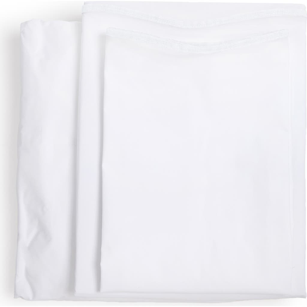 Pom Pom At Home Skylar Cotton Percale Sheet Set In White/white