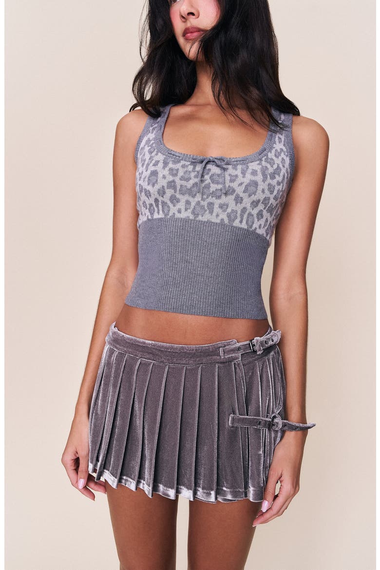 June Knit Top, Alternate, color, Grey Leopard