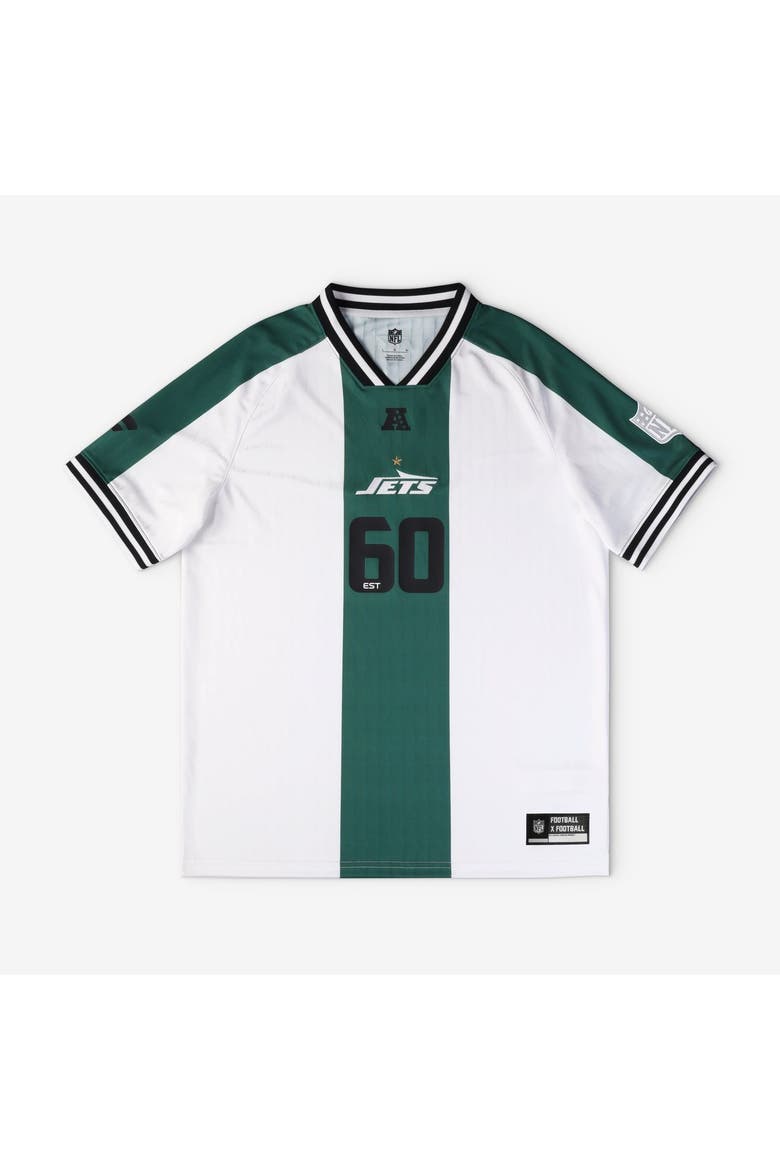 Men's Fanatics White New York Jets Football x Football V-Neck Fan Top, Main, color, White
