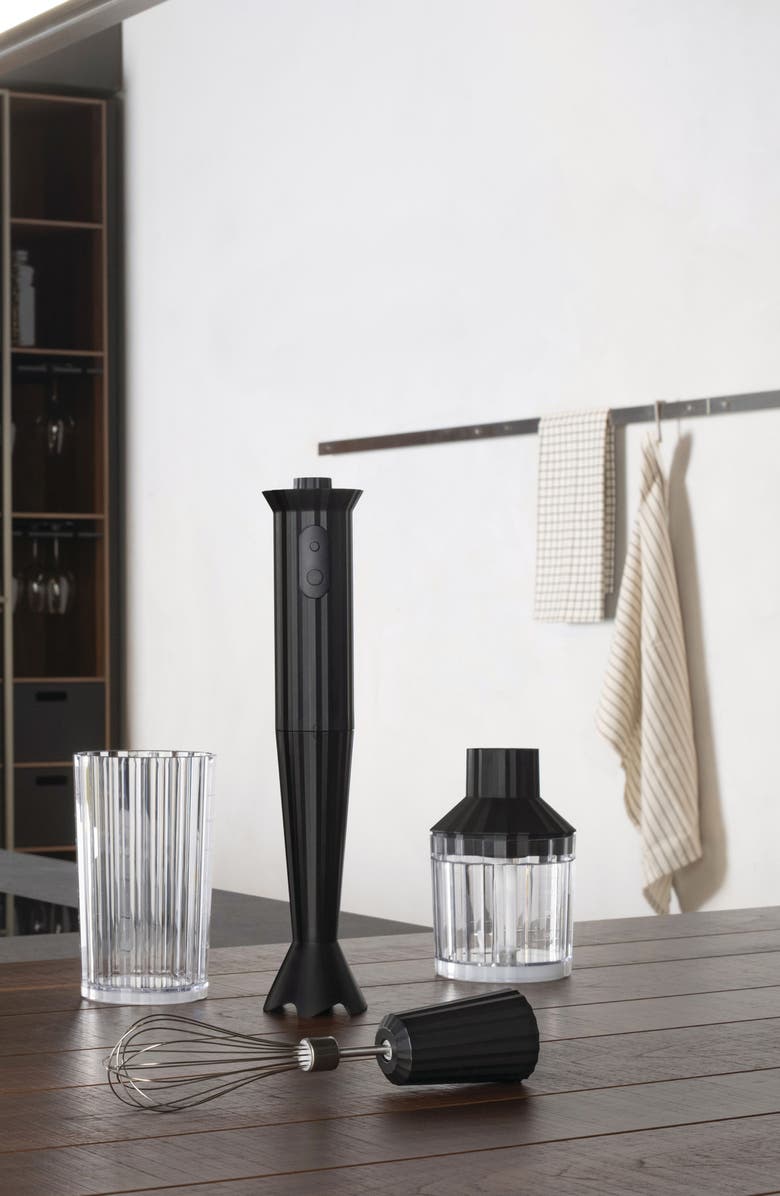 ALESSI Plissé Hand Blender Set, Alternate, color, Black