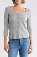 WEST K Square Neck Ribbed Knit Top