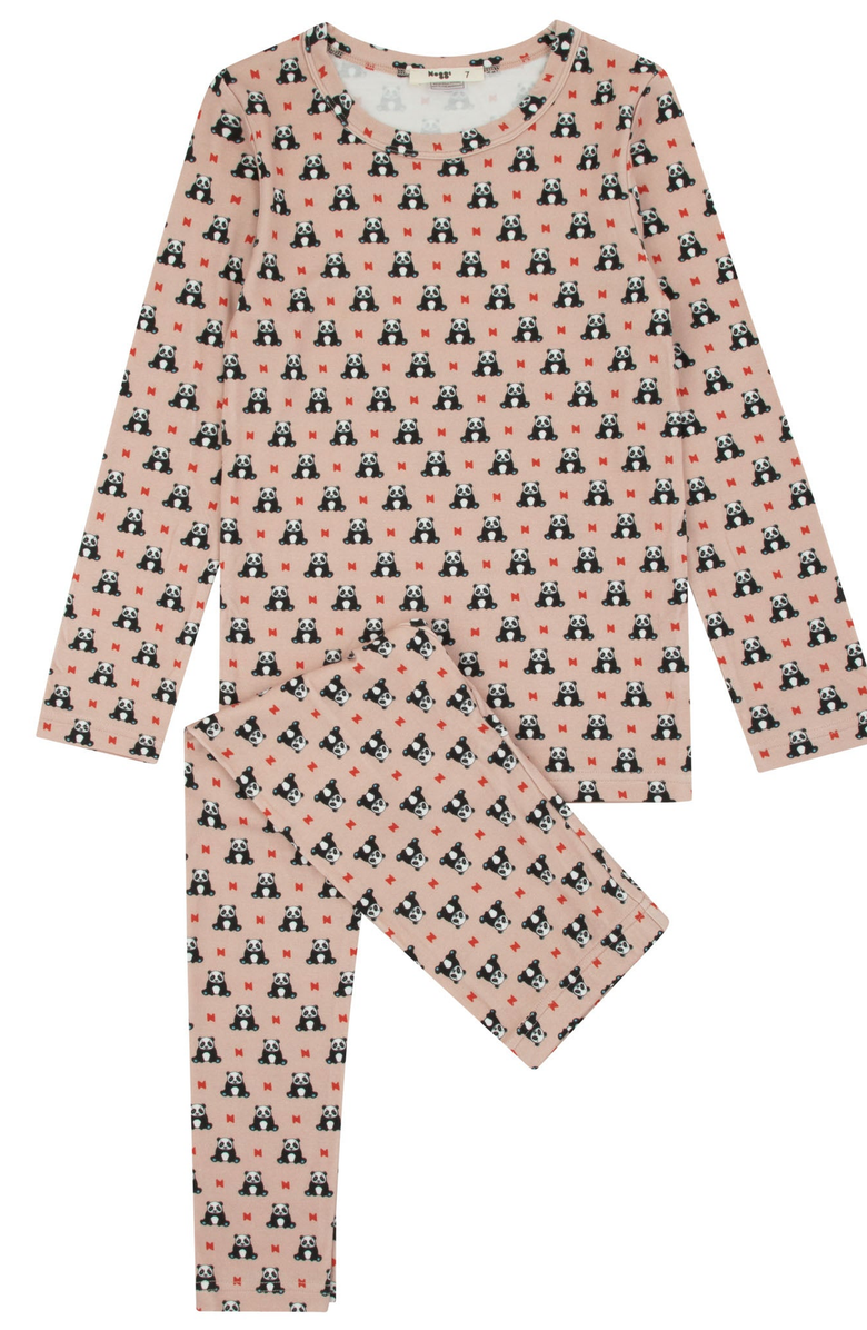 NoggiWear Girls Panda Pattern Loungewear Set, Main, color, Panda Pattern
