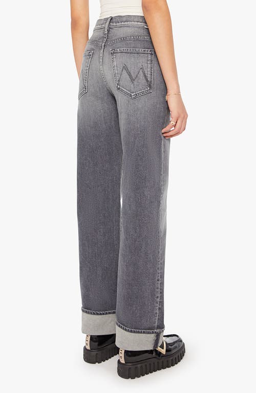 Mother The Dodger Skimp High Waist Cuffed Hem Wide Leg Jeans In Gray