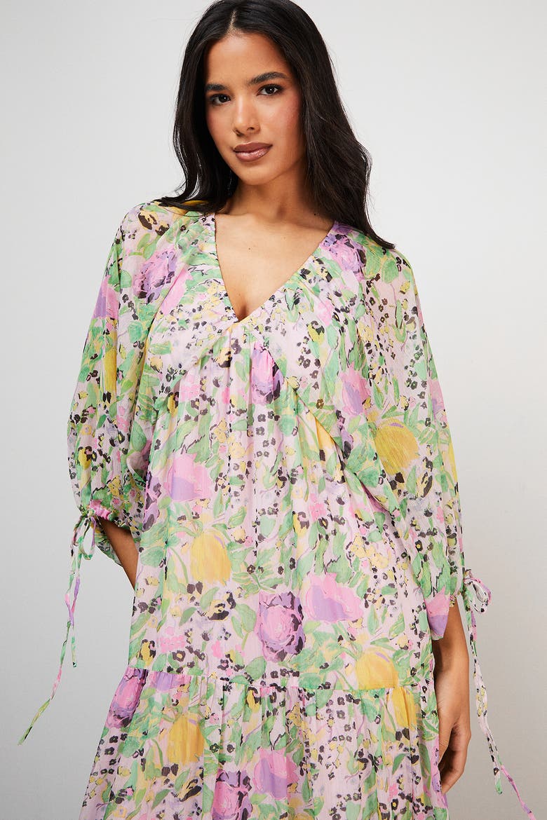 Chiffon Batwing Midi Dress, Alternate, color, Floral