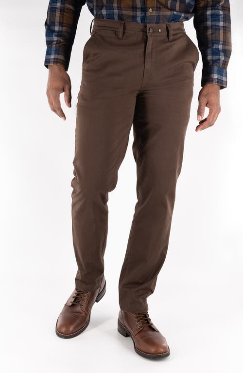 Devil-Dog Dungarees Flat Front Stretch Cotton Chinos in Dark Roast 
