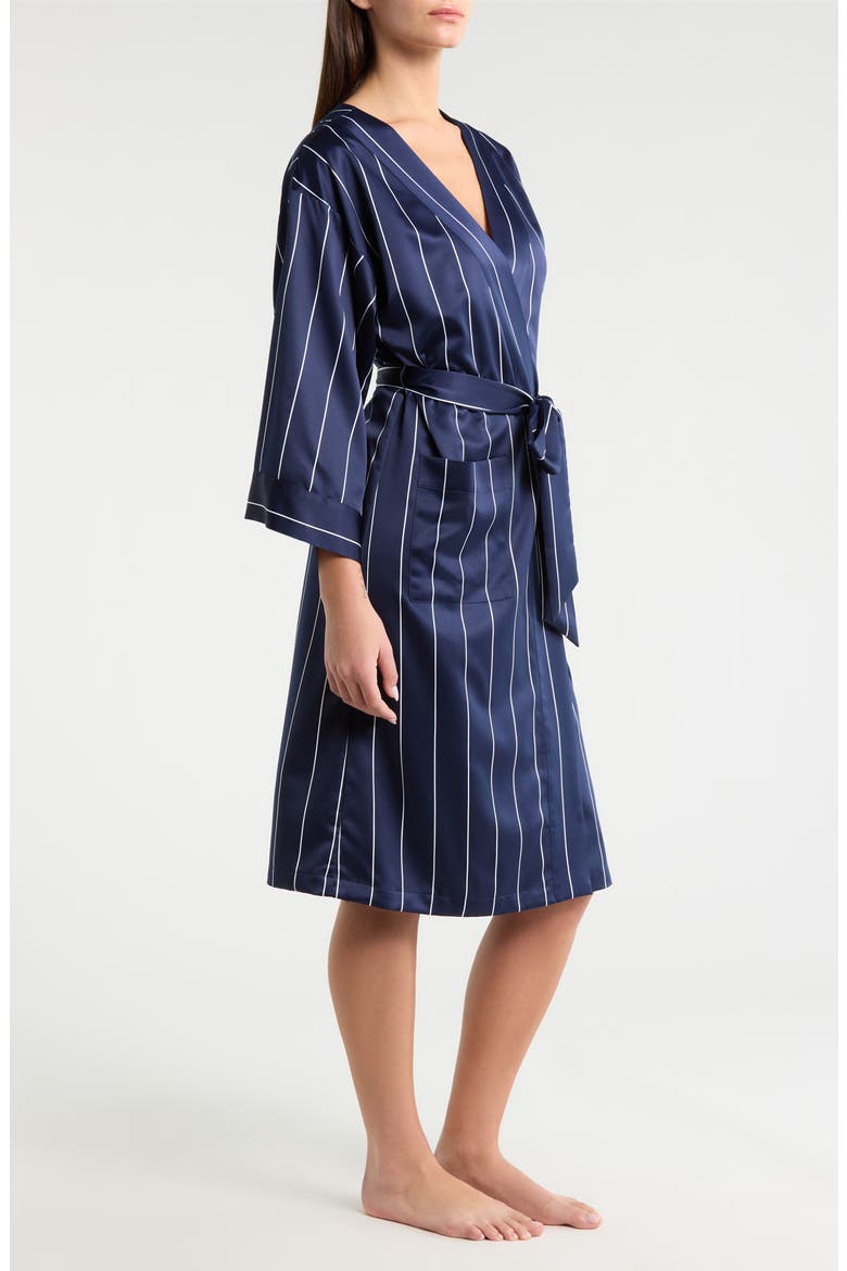 Satin Robe, Alternate, color, NAVY- WHITE CALM PINSTRIPE