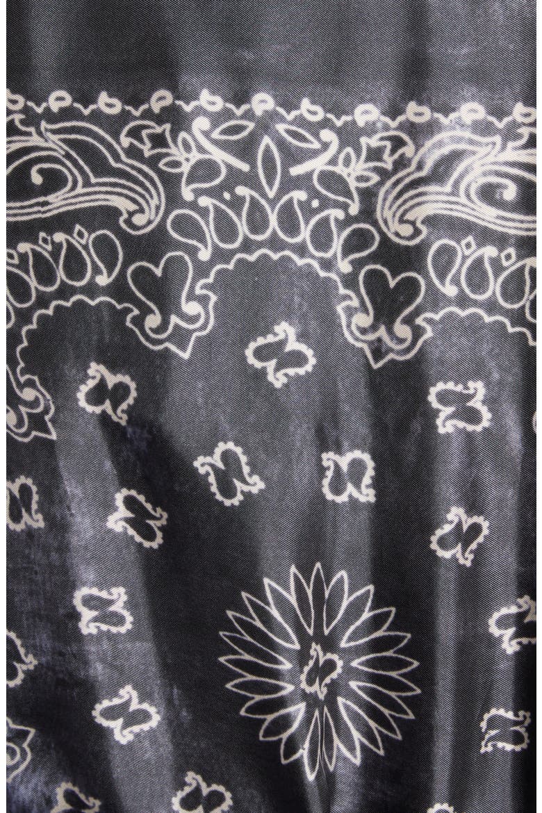 Bandana Print Long Sleeve Twill Maxi Dress, Alternate, color, ANTHRACITE