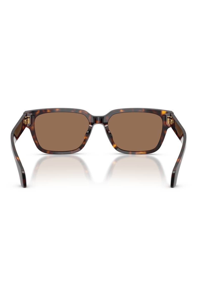 56mm Rectangular Sunglasses, Alternate, color, HAVANA / DARK BROWN