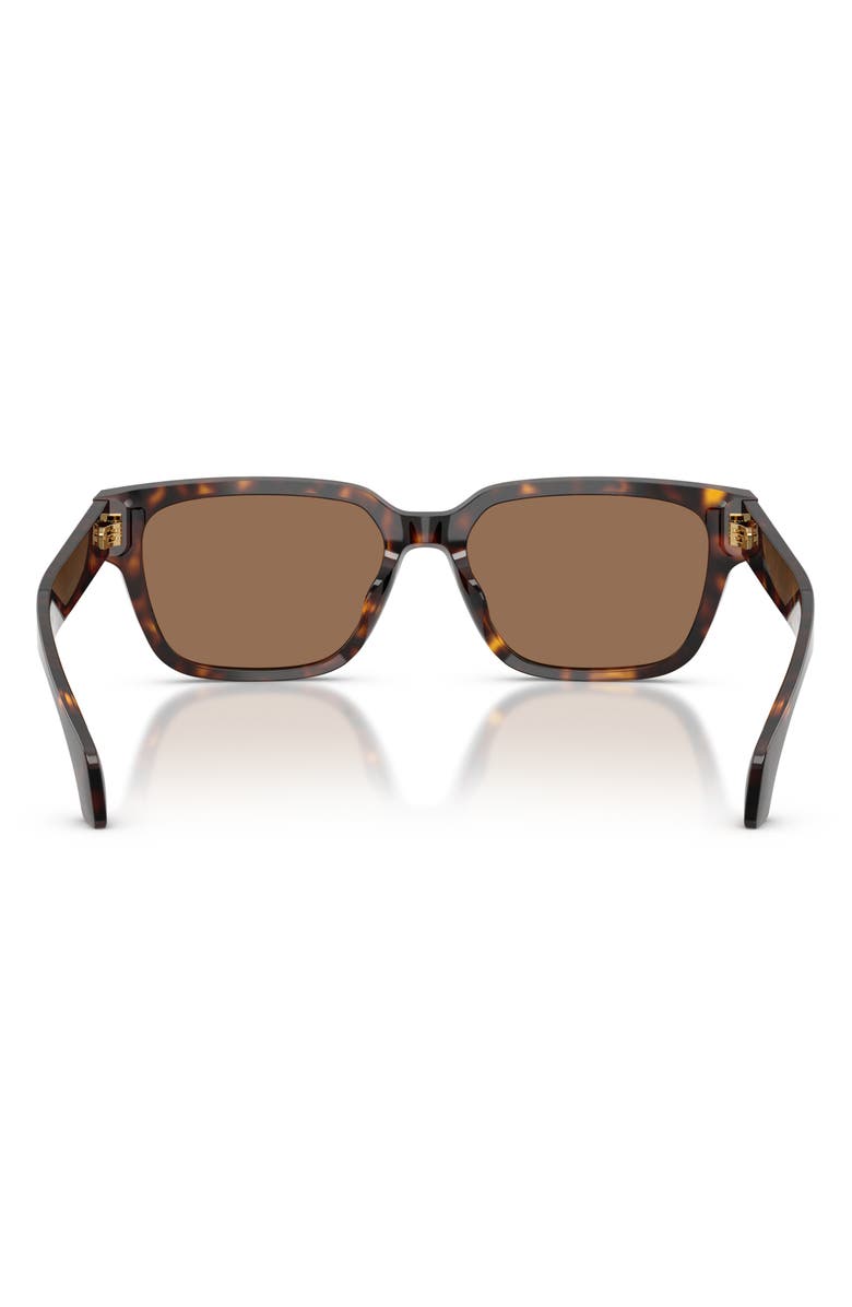 Versace 56mm Rectangular Sunglasses, Alternate, color, Havana / Dark Brown