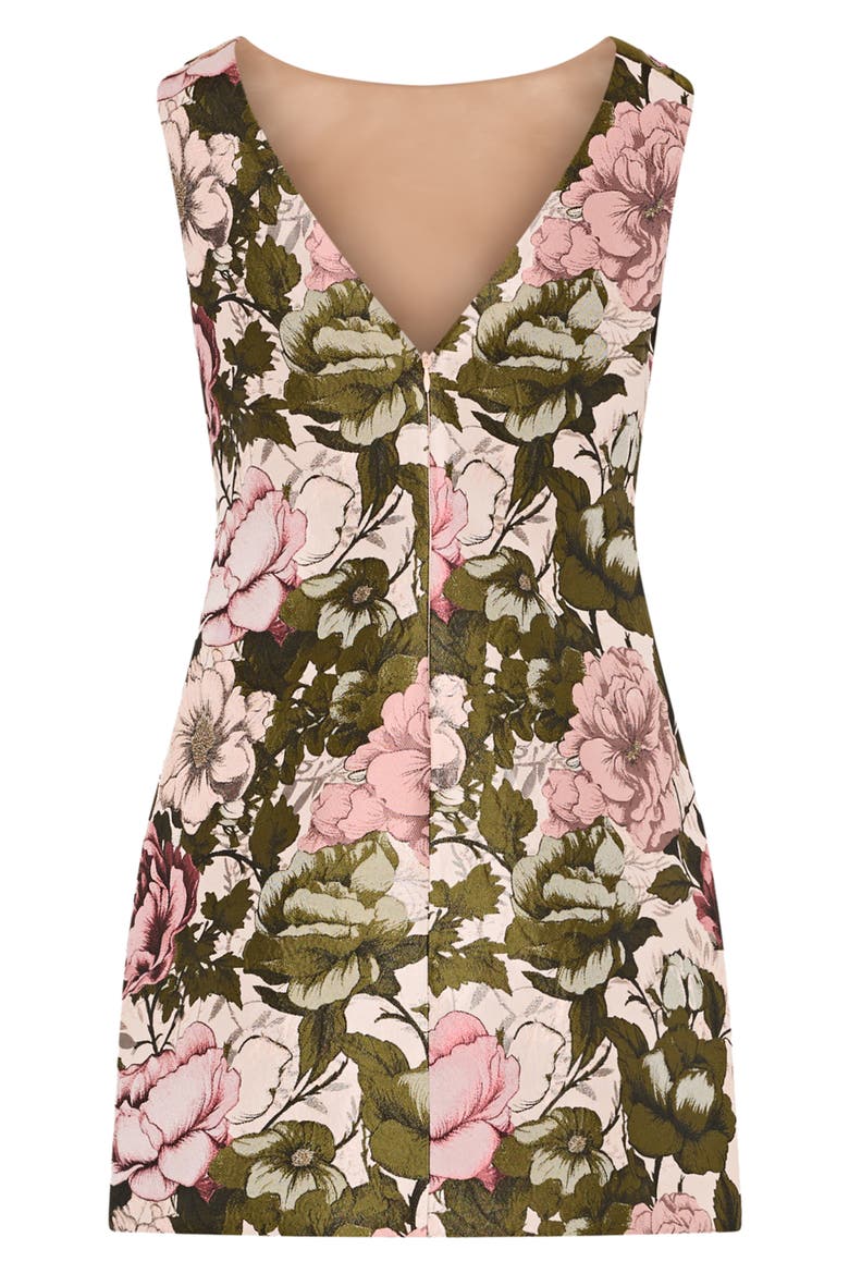 Lane Floral Sleeveless Jacquard Minidress, Alternate, color, PINK/ GREEN