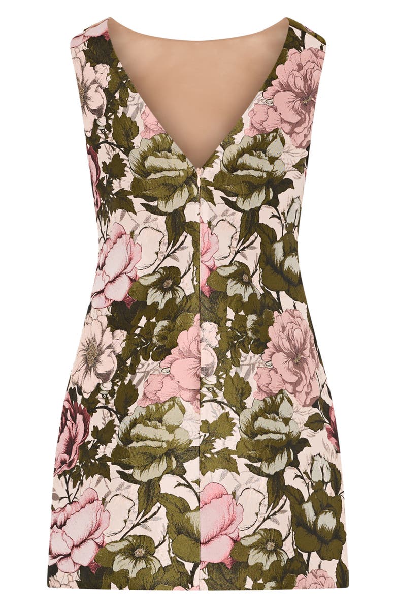 Milly Lane Floral Sleeveless Jacquard Minidress, Alternate, color, Pink/ Green