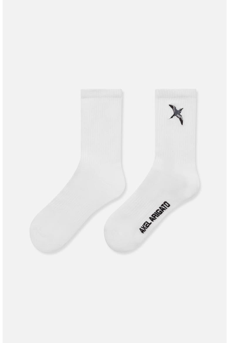Bee Bird Tube Socks, Main, color, White