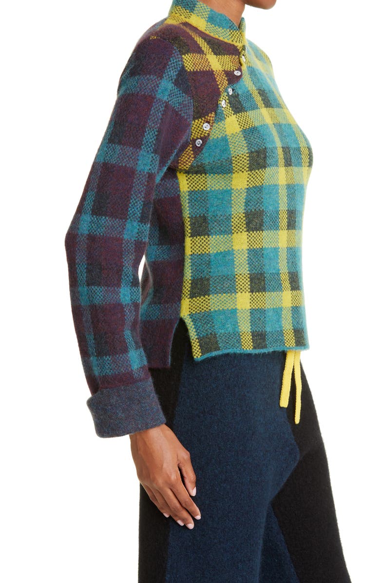 YanYan Bao Plaid Wool & Cotton Blend Sweater, Alternate, color,