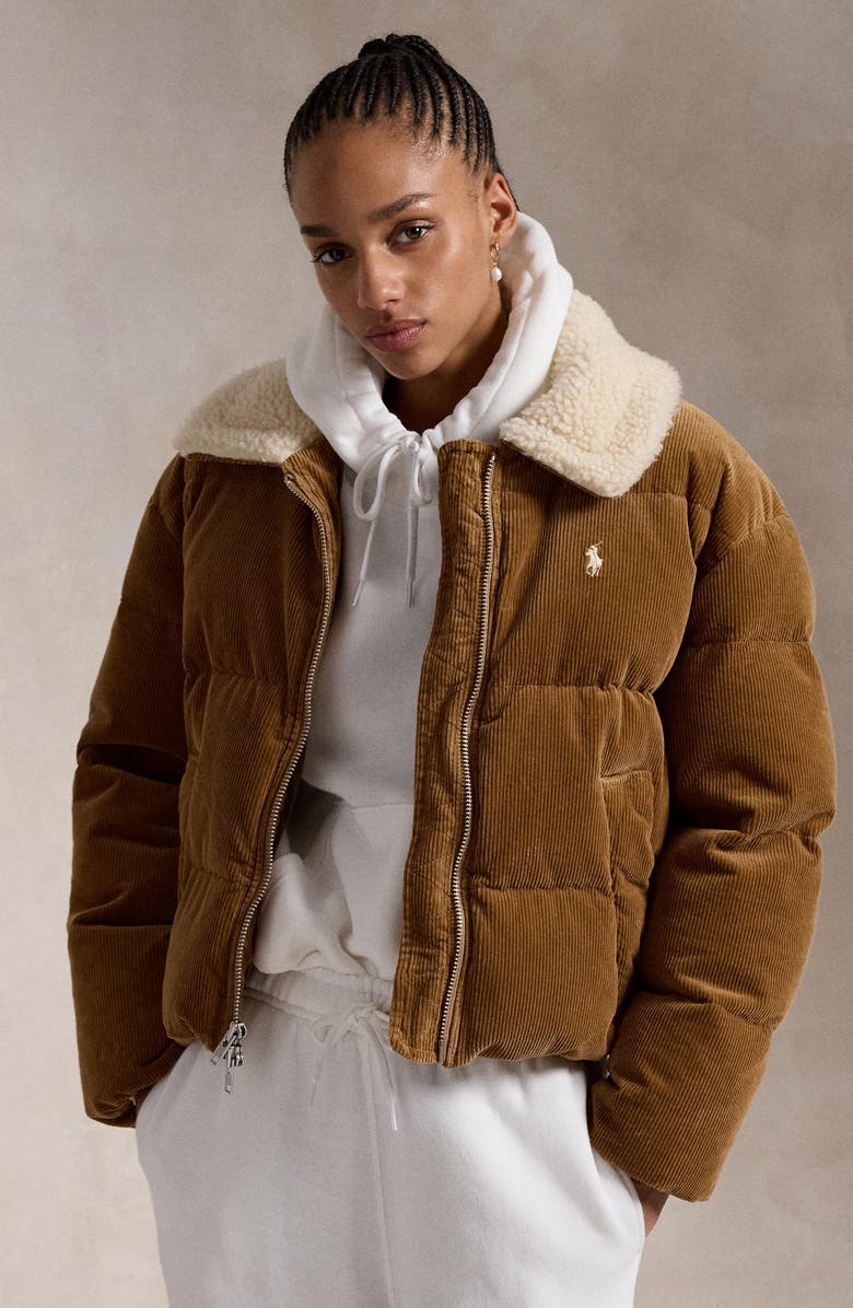 Polo Ralph Lauren Corduroy Insulated 750 Fill Power Down Jacket, Alternate, color, 