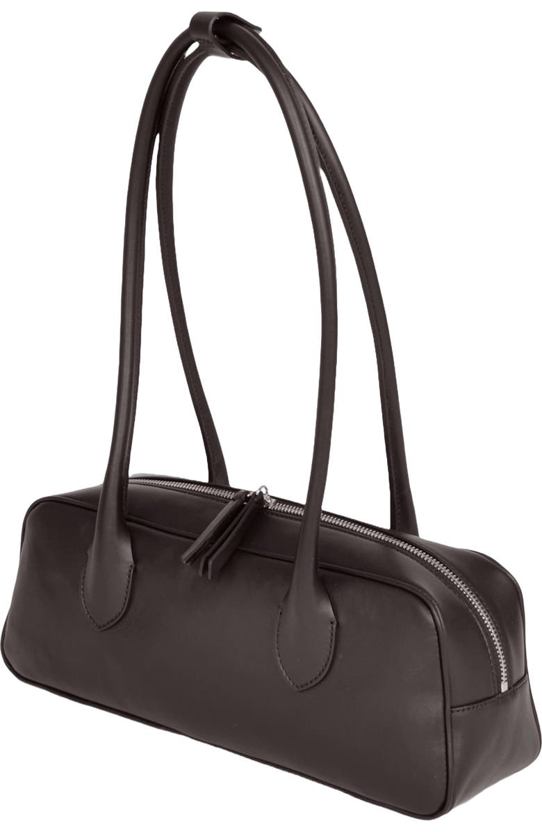 HYER GOODS La Strada Leather East West Bag, Alternate, color, Chocolate