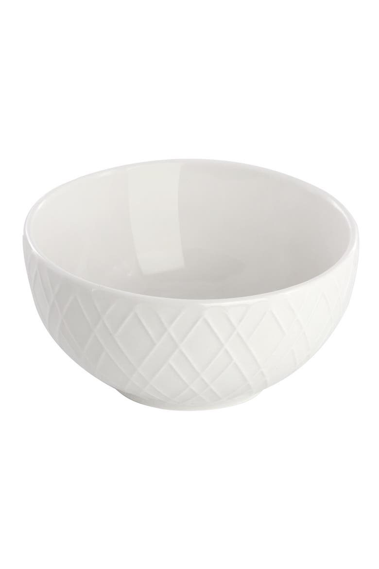 2 Piece Fine Ceramic 4.5in Fruit Bowl Set in White, Alternate, color, White