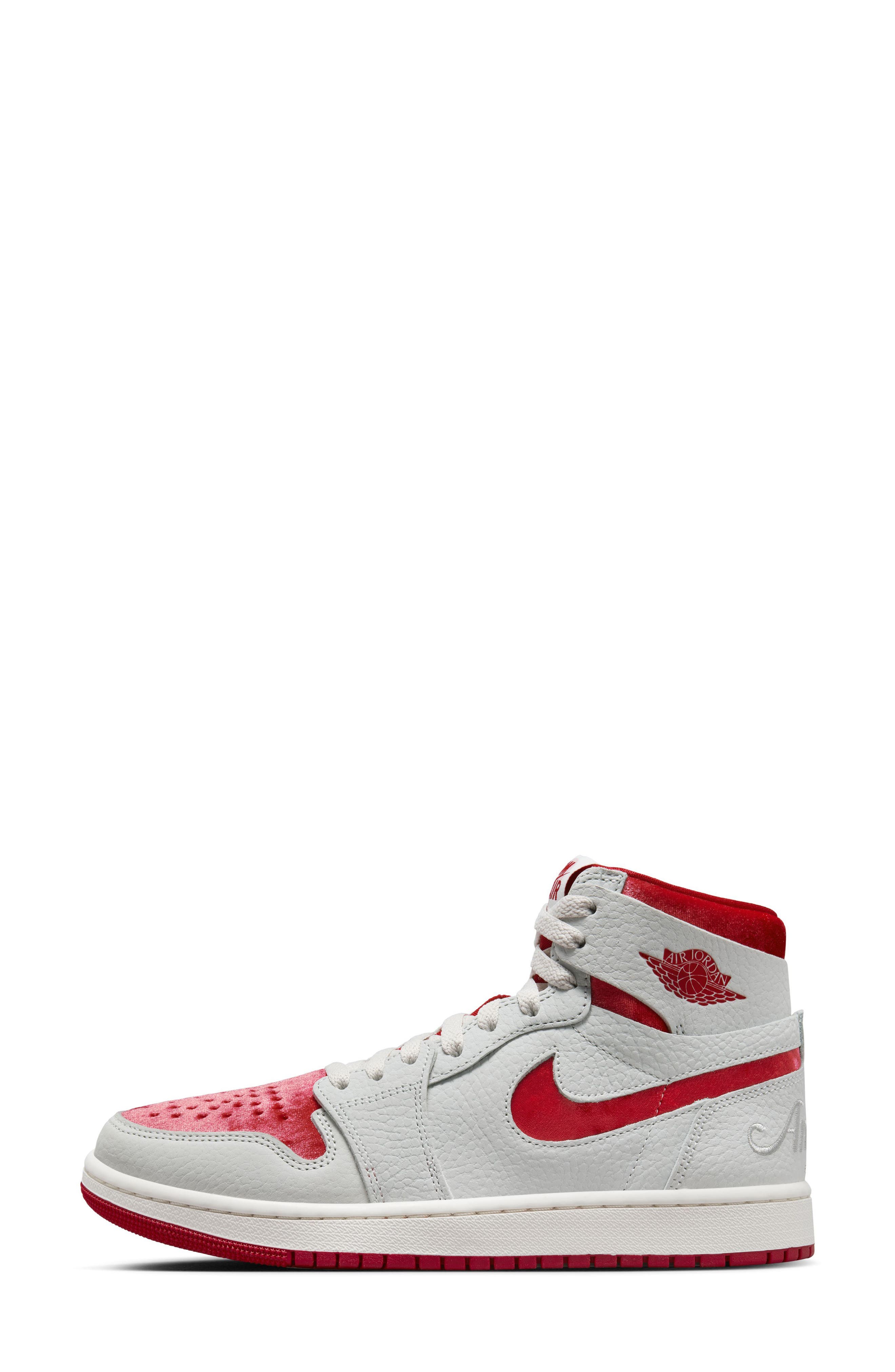 Air Jordan 1 Zoom CMFT 2 High Top Sneaker, Alternate, color, SUMMIT WHITE/ PHANTOM/ GYM RED