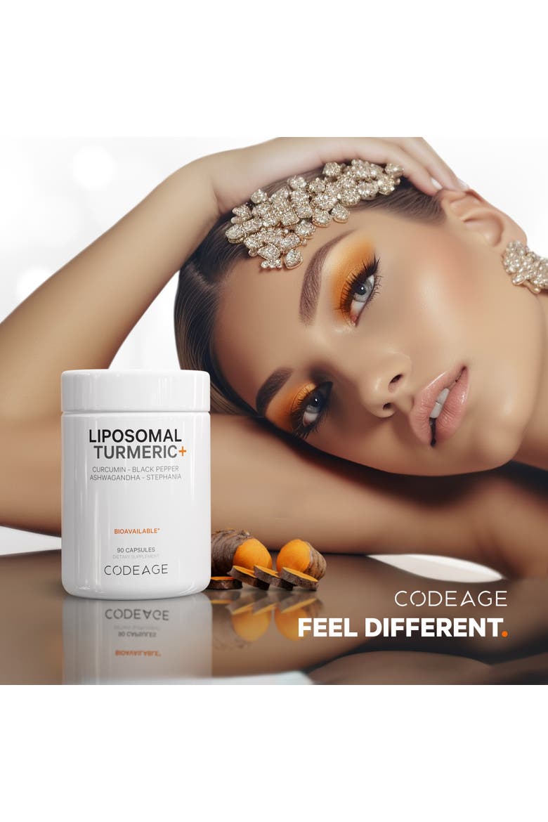 Liposomal Turmeric - 95% Curcumin Extract Supplement, Alternate, color, White