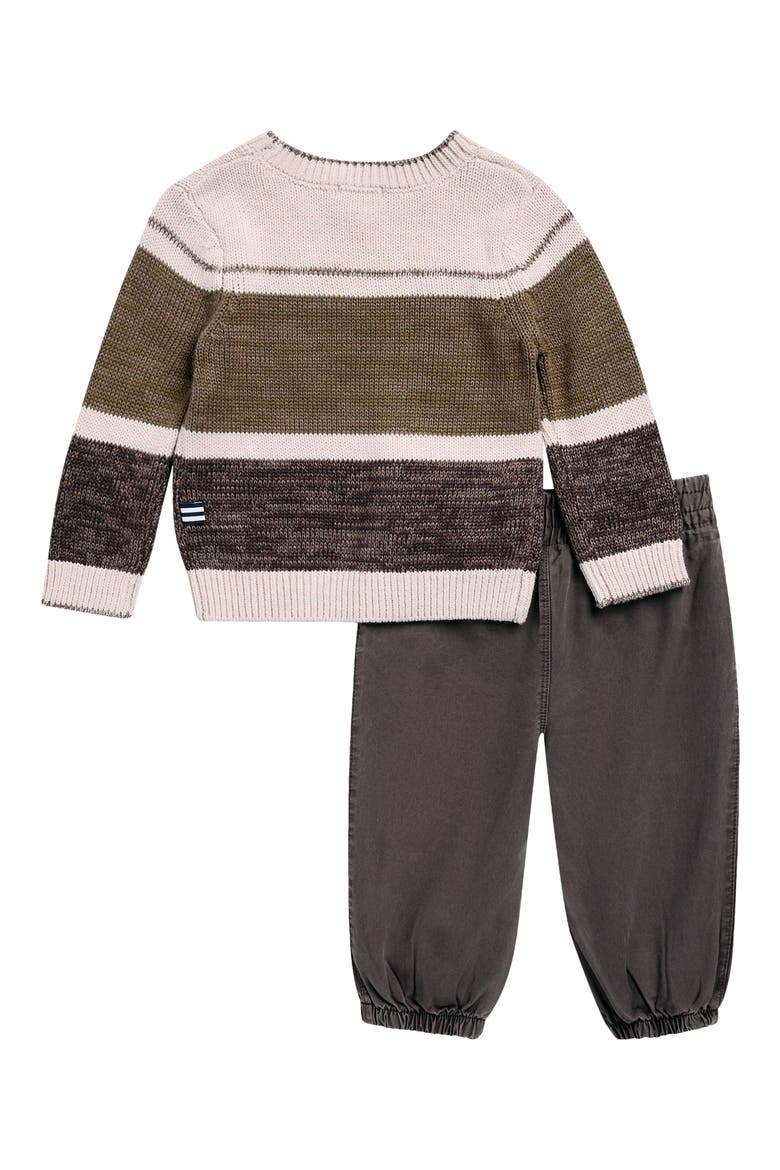 Stone Stripe Crewneck Sweater & Pants Set, Alternate, color, STONE MULTI STP