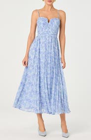 ASTR the Label Bayley Floral Pleated Midi Dress