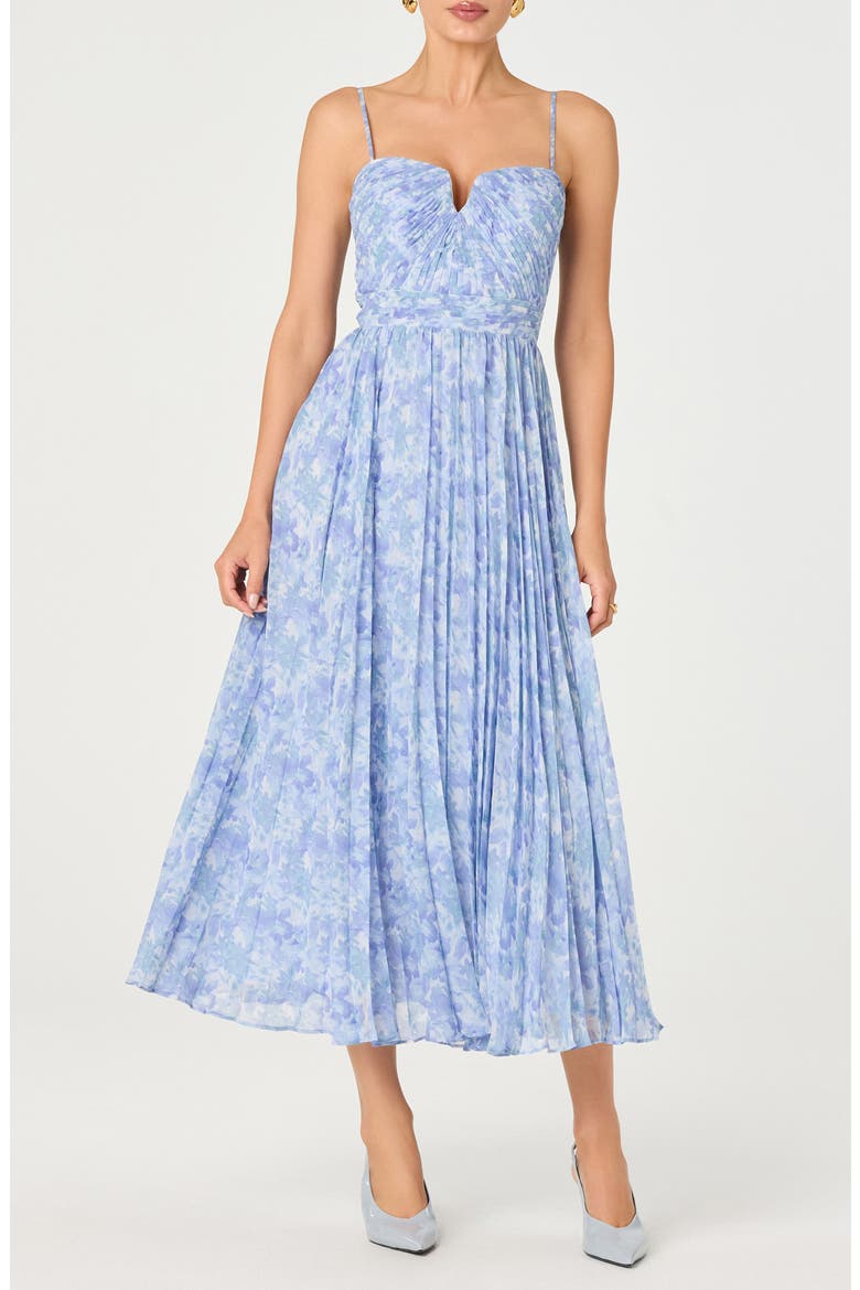 astr the label lunaria pleated floral midi dress ASTR The Label Lunaria Pleated Floral Midi Dress at MarketFair Shoppes in Princeton, NJ