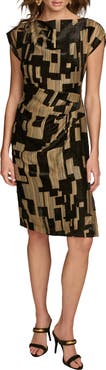 Donna Karan New York Metallic Geo Print Dress