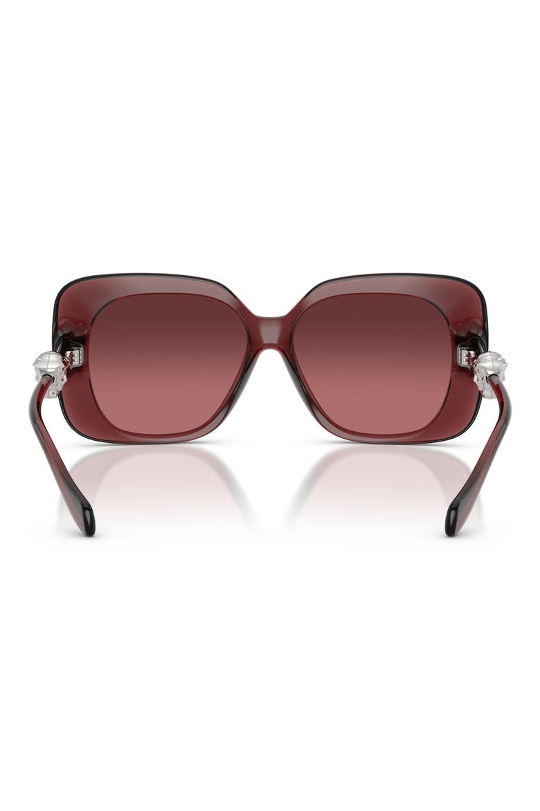 57mm Square Sunglasses, Alternate, color, RED / PINK MIRROR SILVER