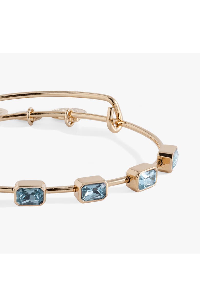 Alex and Ani March Birthstone Emerald Cut Bangle, Alternate, color, Gold