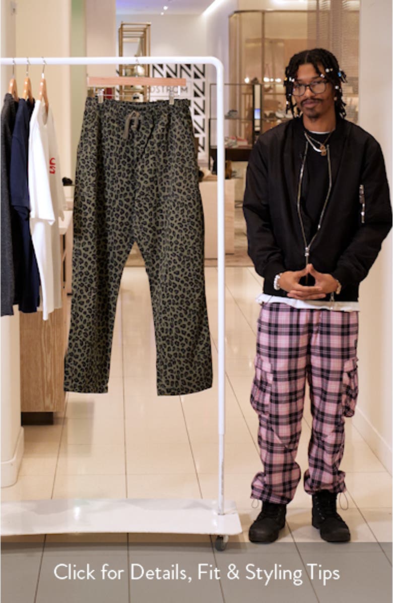 Leopard Print Cotton Canvas Chef Pants, sales video thumbnail