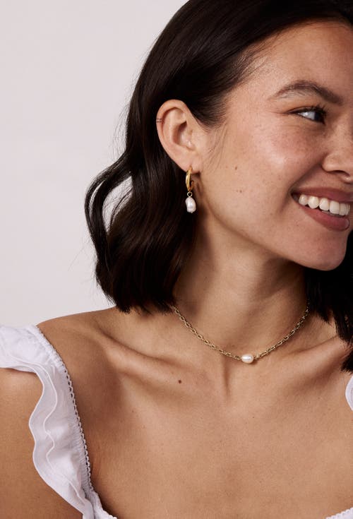 Electric Picks Jones Pearl Drop Earrings In Gold